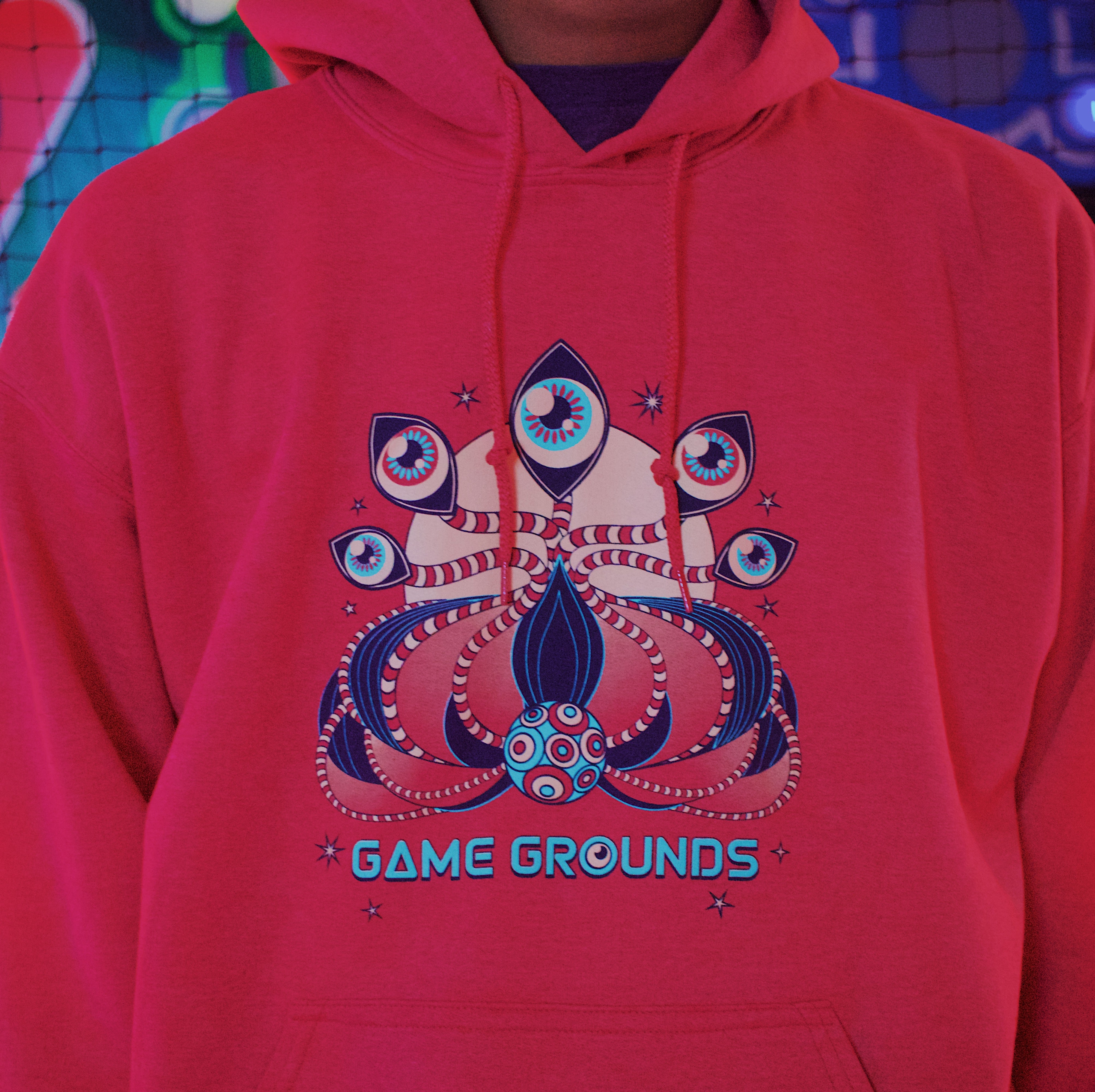 Astro-Eye Red Pullover Hoodie