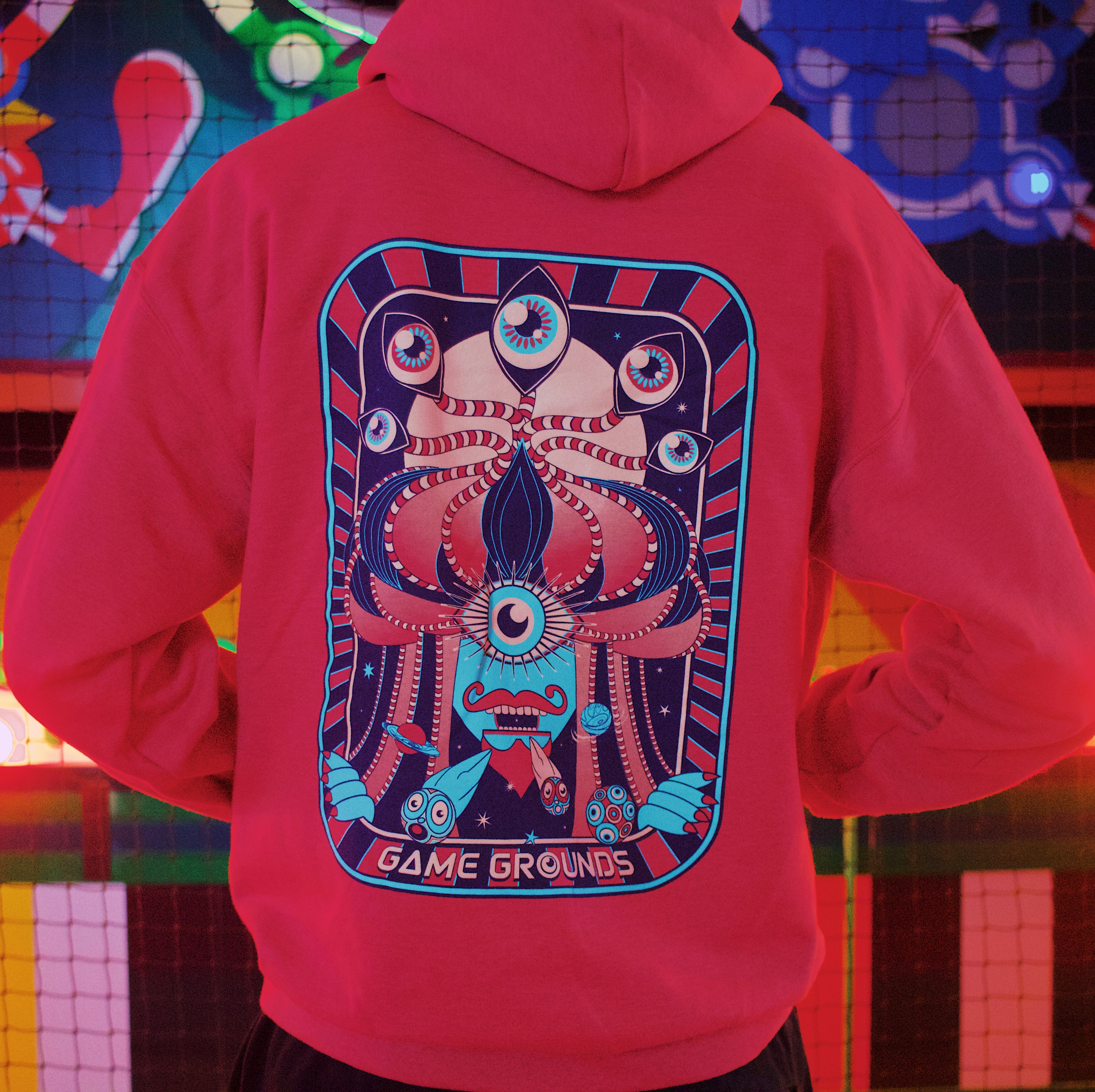Astro-Eye Red Pullover Hoodie