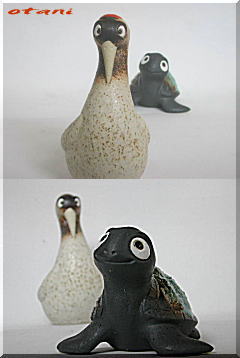 信楽焼鶴亀縁起置物陶器の販売