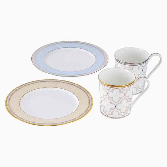 ノリタケ トレフォリオゴールド&プラチナ ペアモーニングセット 11000