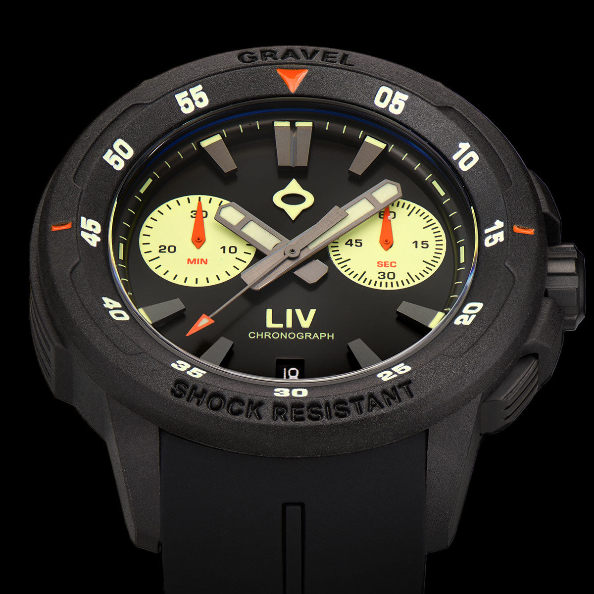 GRAVEL 002 NIGHT VISION CHRONO – LIV Swiss Watches