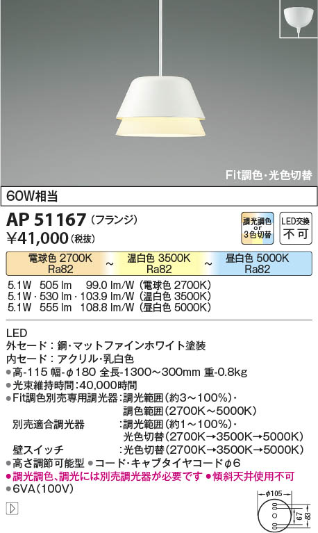 Koizumi コイズミ照明 LEDペンダント AP51167 | 商品紹介 | 照明器具の