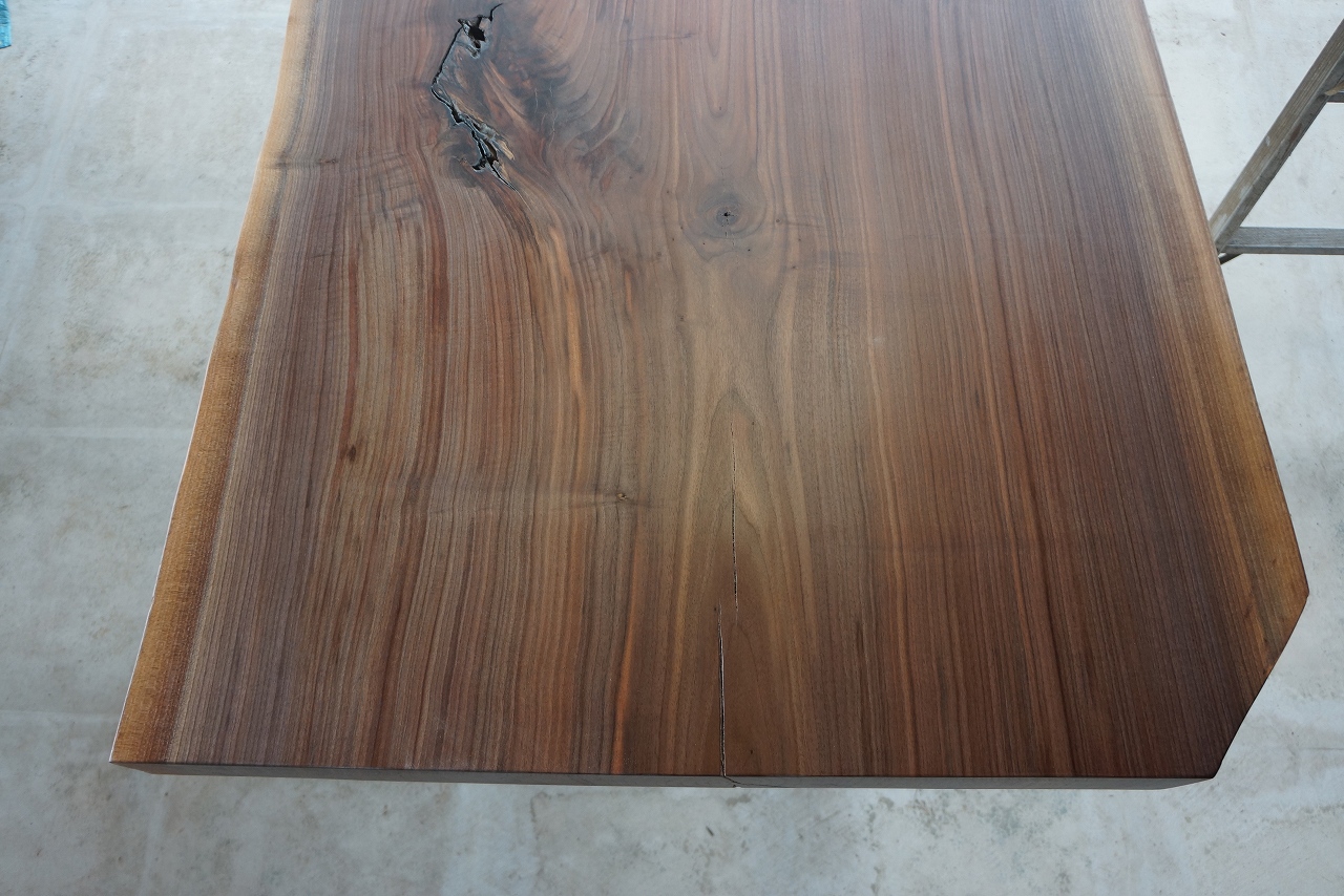 天然木 新潟工場 ブラックウォールナット材 一枚板 カウンター