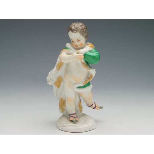 50%Off マイセン 人形置物 ハンドメイド 磁器 飾り物 四季の子供・冬