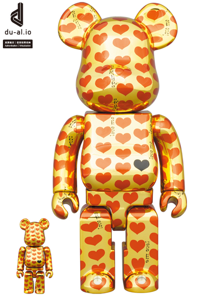 MEDICOM TOY - BE@RBRICK Gold Heart 100％ & 400％