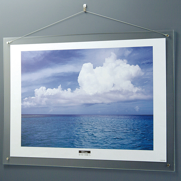 アクリル製ピクチャーフレーム 壁掛 B2 パネルアタッチメント - 店舗