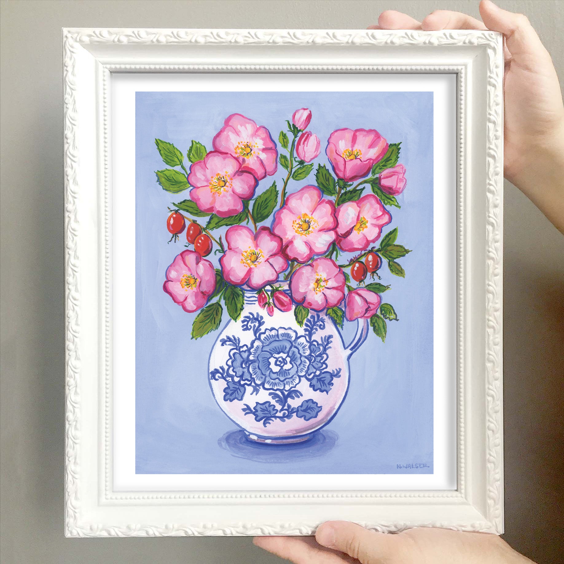 Wild Roses in Vase Print – Natalie Walser