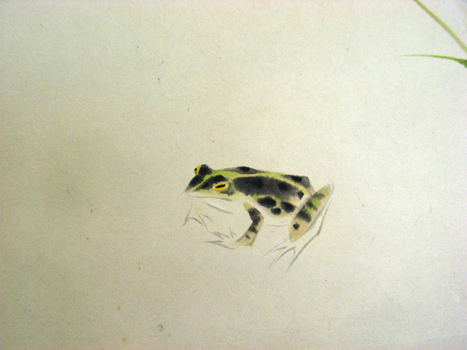 田中以知庵 朝露(カエル）/Web書画ミュージアム