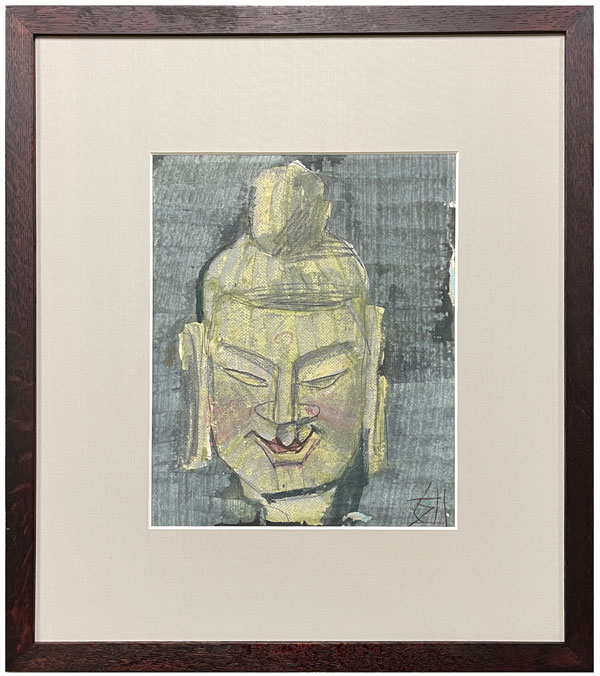 須田剋太 原画【 仏頭 】 不透明水彩画 須田剋太 原画 【仏頭】 須田