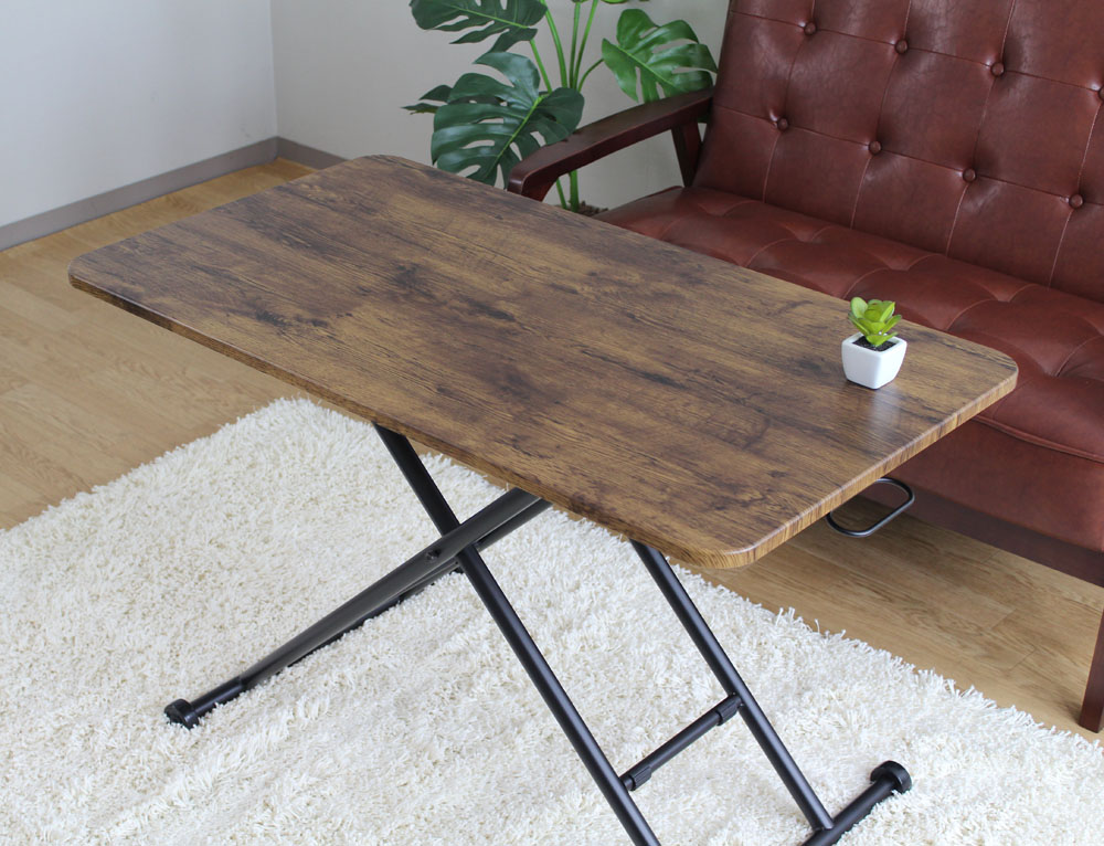 レトロなリフティング昇降テーブル：ガス圧で無段階高さ調整可能タイプ