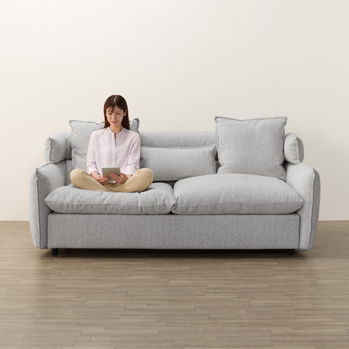 3人掛けソファ 布張りタイプ (ソフティーナ2KD GY) | ニトリネット