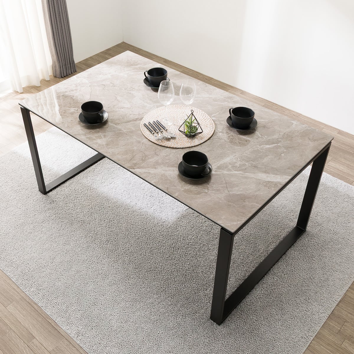 セラミックダイニングテーブル(セーラル150/90 BE/BK) | ニトリネット