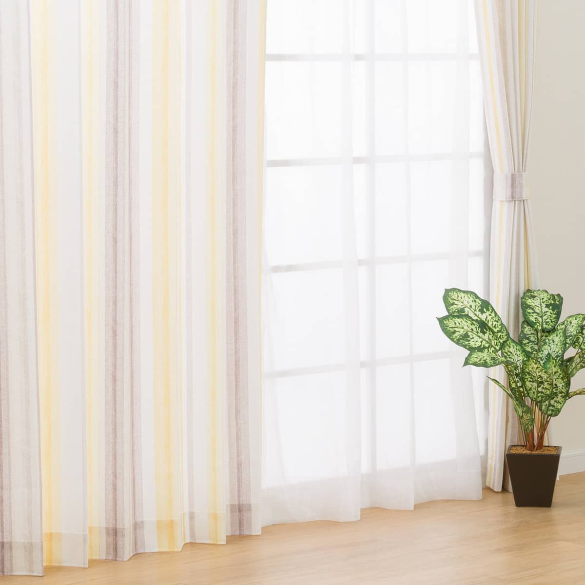 カーテン＆レース 4枚セット(RP008 YE 100X200cmセット) | ニトリ