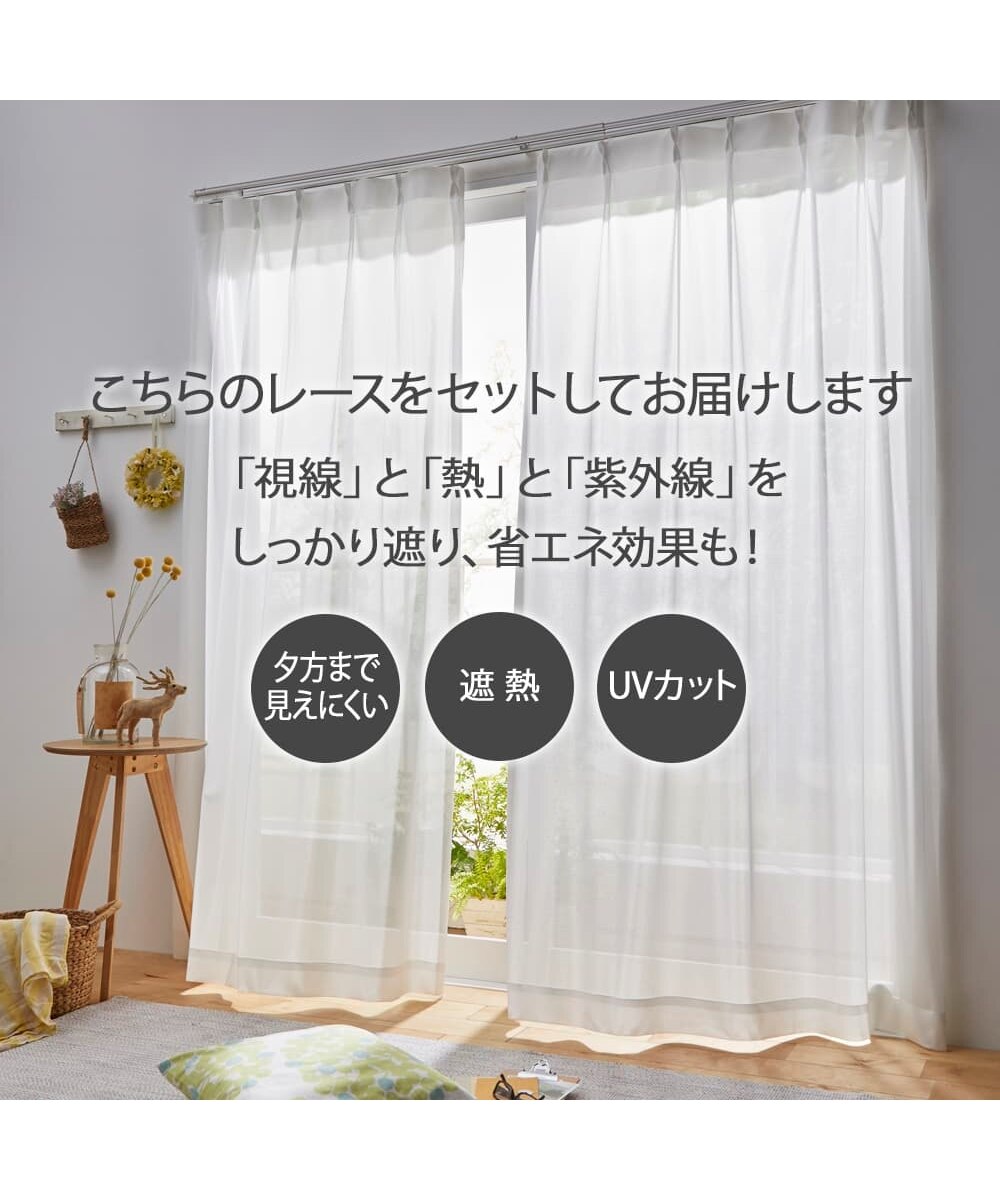 1級遮光・遮熱・防音カーテン＆遮熱・遮像・UVカットレース4枚セット