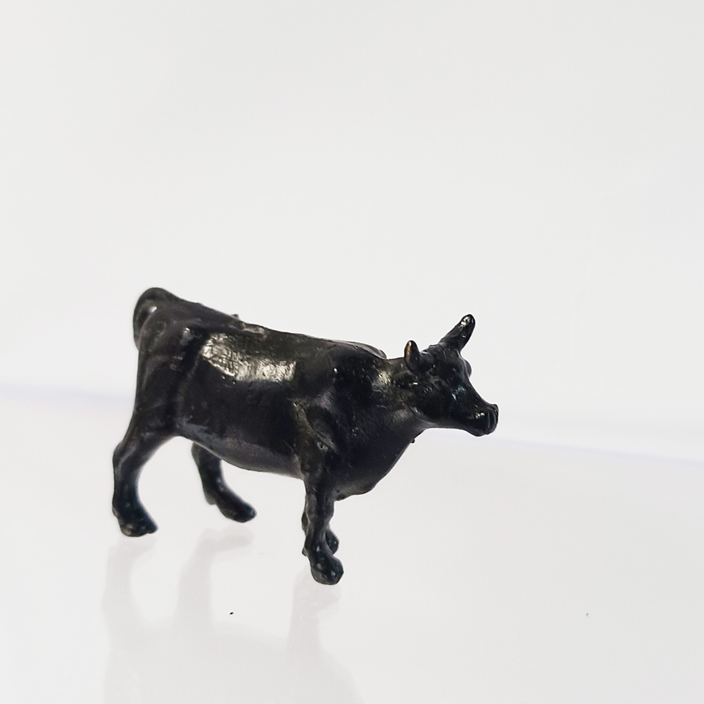 ミニチュア 添配 盆景 蝋型鋳物 銅製 牛（うし） オブジェ 枯山水