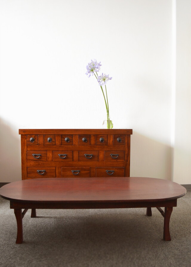 大きなちゃぶ台 楕円形ちゃぶ台 机 テーブル 民藝 古道具 食台