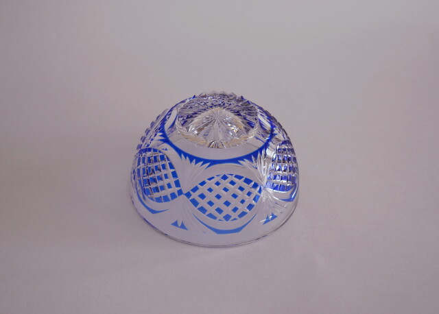 薩摩切子 カメイガラス 江戸切子鉢 148mm