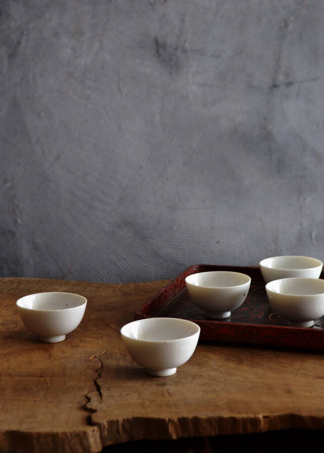 白磁煎茶茶碗 向付 5客組 Antique Sam's Collection