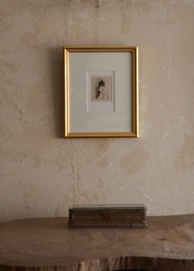 マリーローランサン 【茶色い髪の少女】 小さな絵画 エッチング