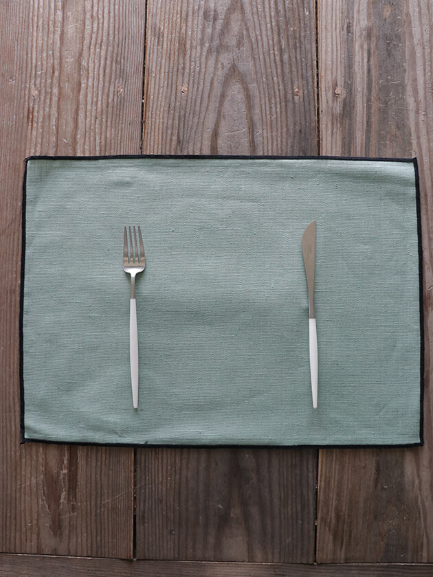 Haomy ハオミー リネンプレースマットBorgoミント35x48cm ランチョン