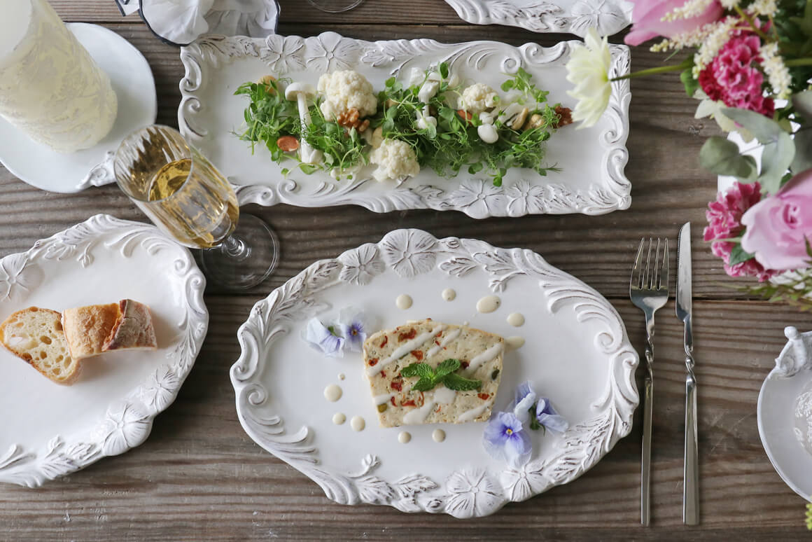 石木文さん オーバル皿 ホワイトガーデン 石木文さん オーバル皿