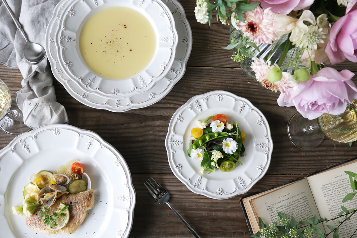 ELIOS BAROCCOサラダプレート21cm ホワイト