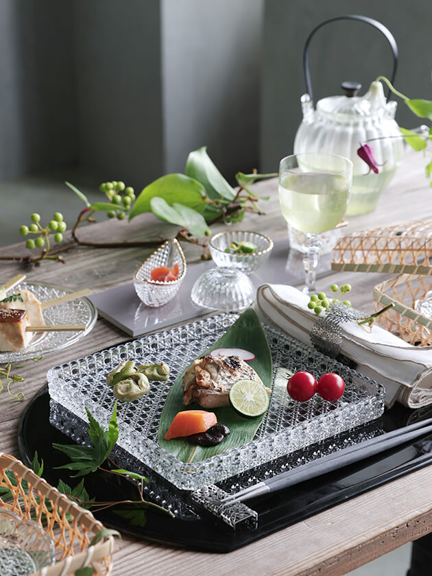 ガラス 角皿 21cm