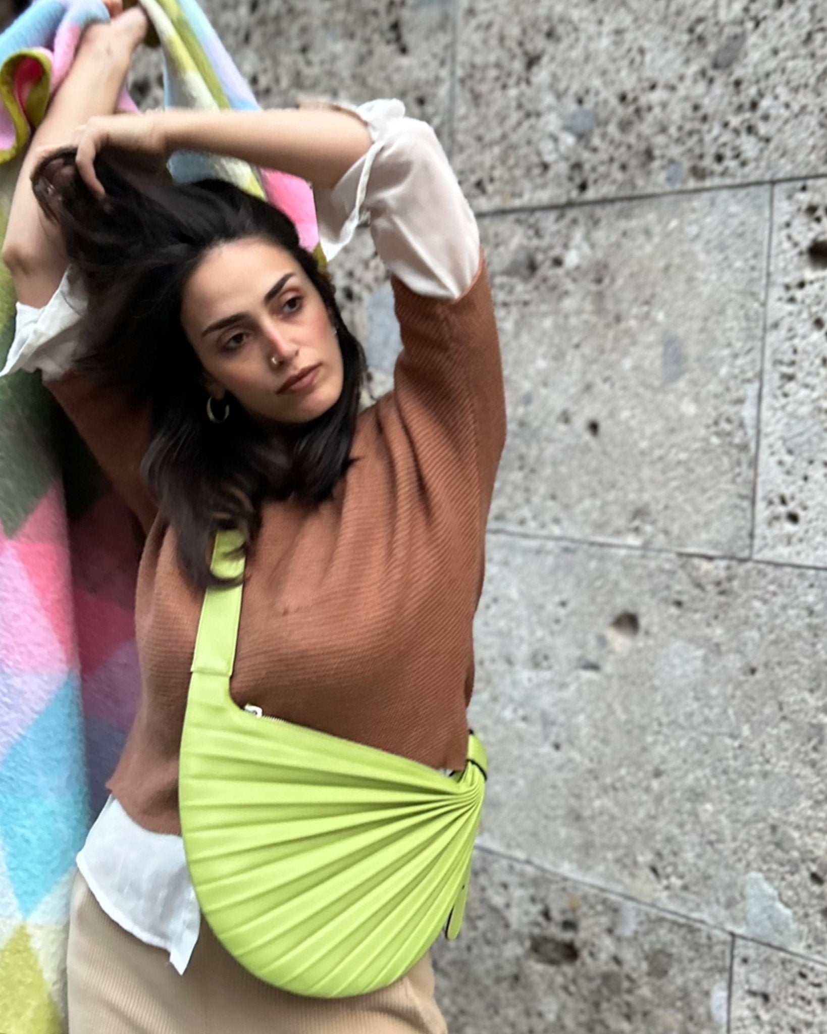 Chiaroscuro Hammock Sling Bag | Sculptural Italian Leather Design