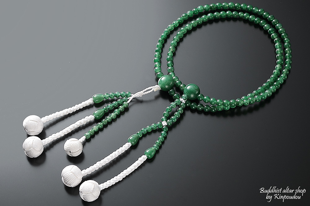 創価学会仏壇 SGI仏壇の金宝堂 高級天然石念珠【翡翠（ヒスイ）】