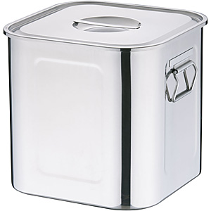 三宝産業 YUKIWA UK 18-8 ステンレス 深型 角キッチンポット 手付 21cm