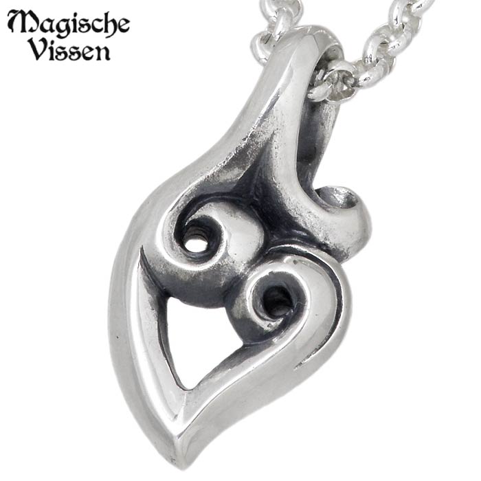 マジェスフィッセン シルバー ネックレス ハート チェーン付き 唐草