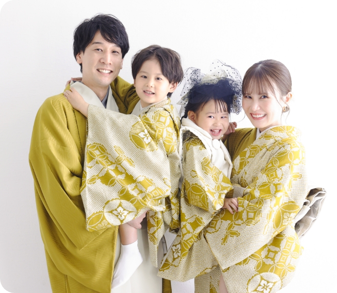 オリジナル着物でお揃い七五三親子コーデ - フォトスタジオセル