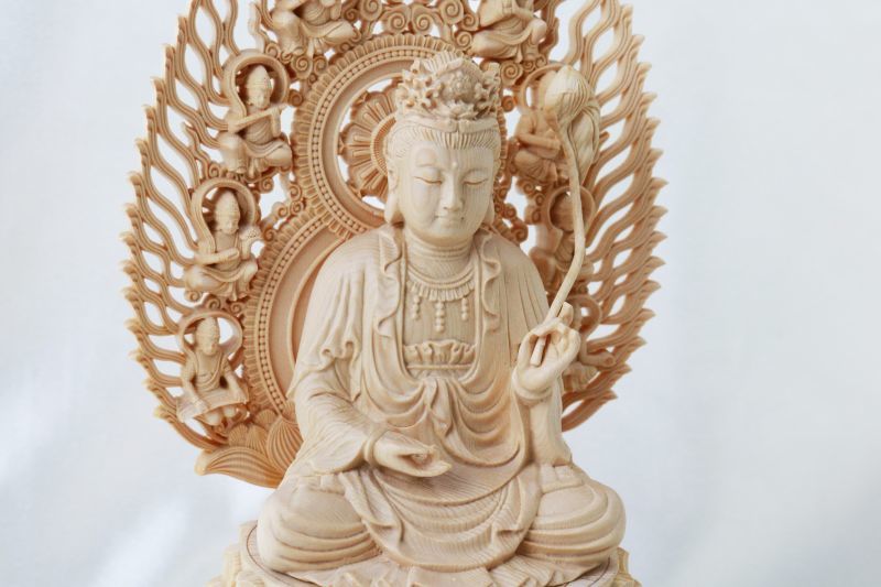 置物 木彫り 八尊仏 勢至菩薩（せいしぼさつ）マハースターマプラー