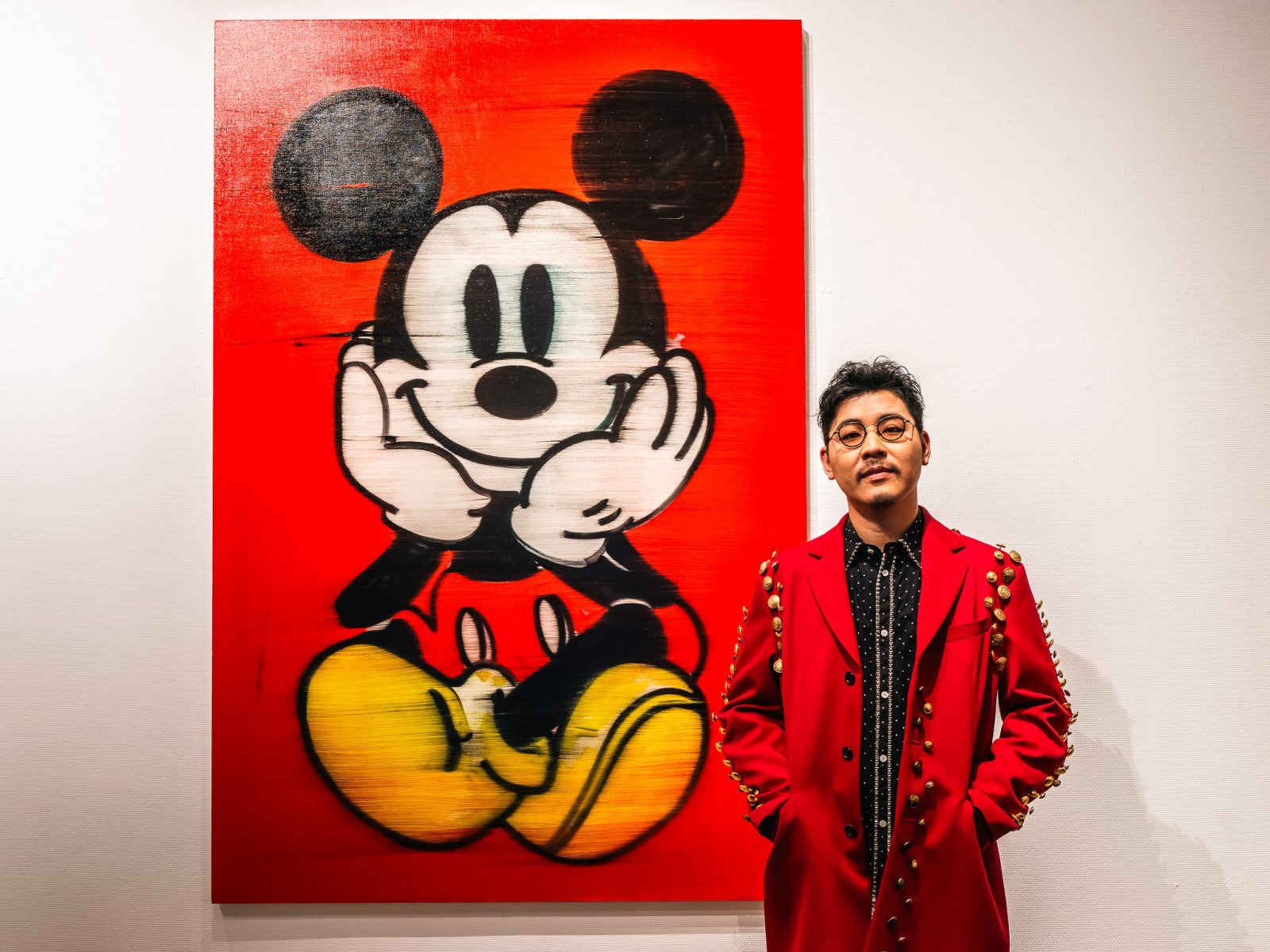 アーティスト・井田幸昌が描くディズニーキャラクターの作品を展示した