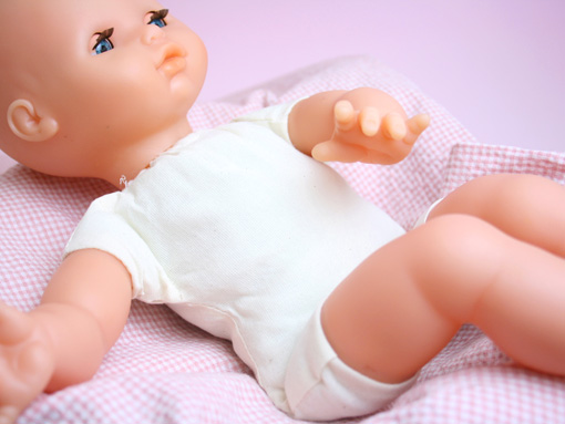 木のおもちゃ カルテット / ソフトベビー〈青い瞳・ピンク