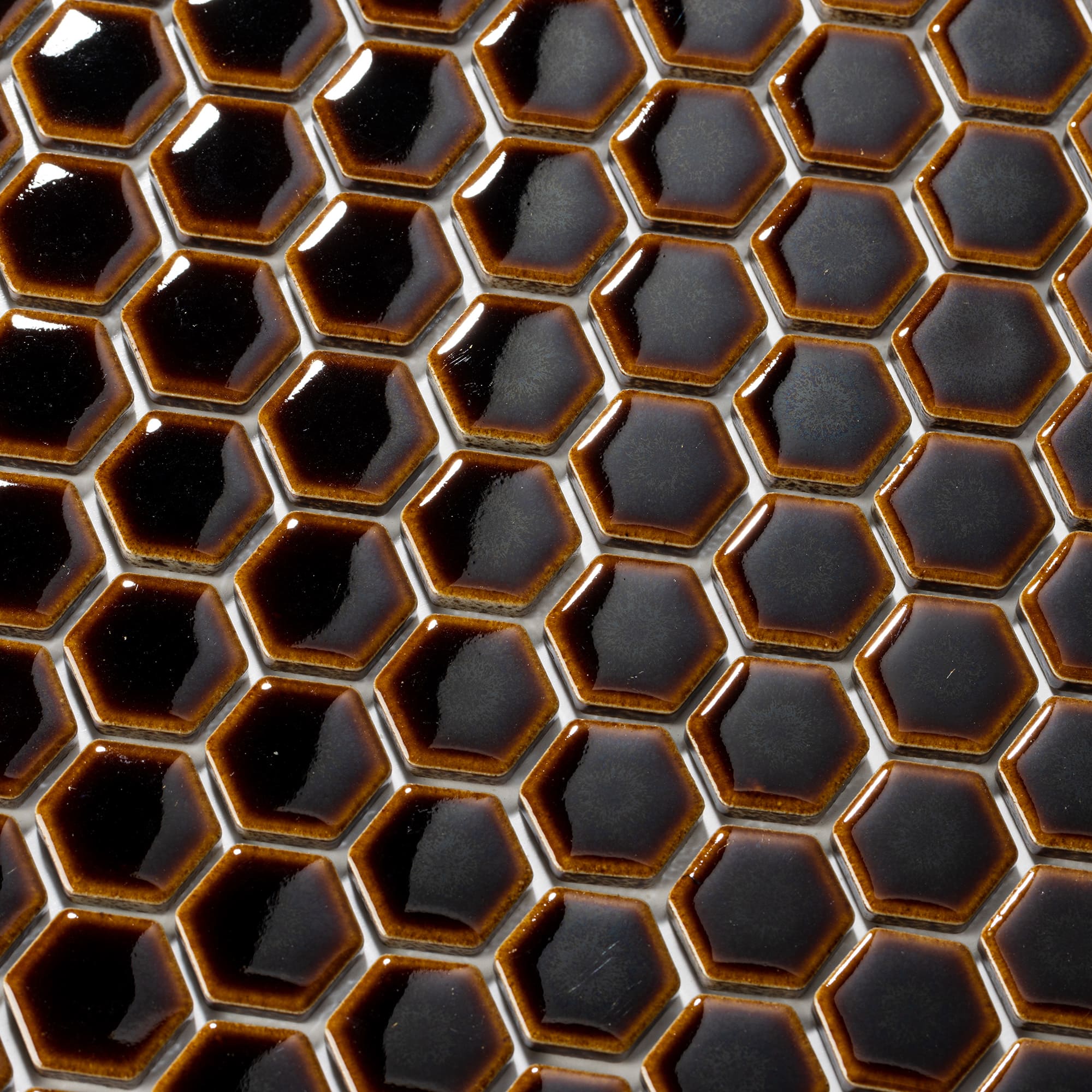 ハニカムタイル 黒蜜（シート） | WL-TL016-06P-G141 | モザイクタイル