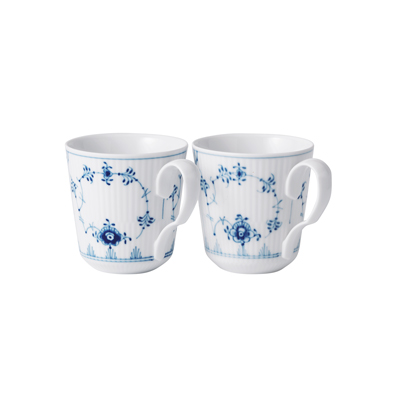 ブルーフルーテッド プレイン マグ S ペア 280ml|ロイヤル