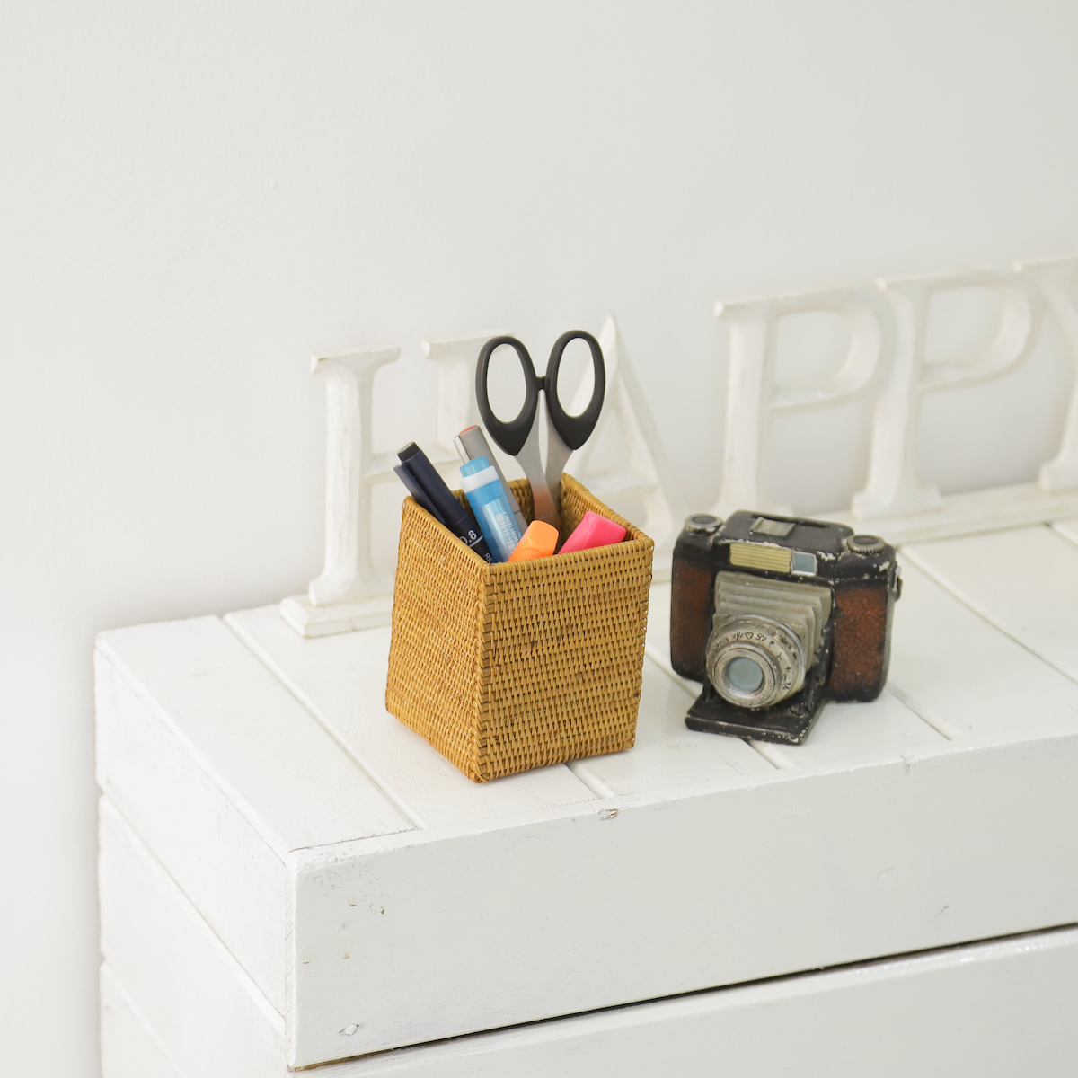 ペンたて四角(BOX364) Rosily(ロージリー) バリ島 アタかご雑貨