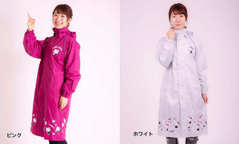 雨先案内人サイクルレインコート DXタイプ キティレインコート ｜雨の