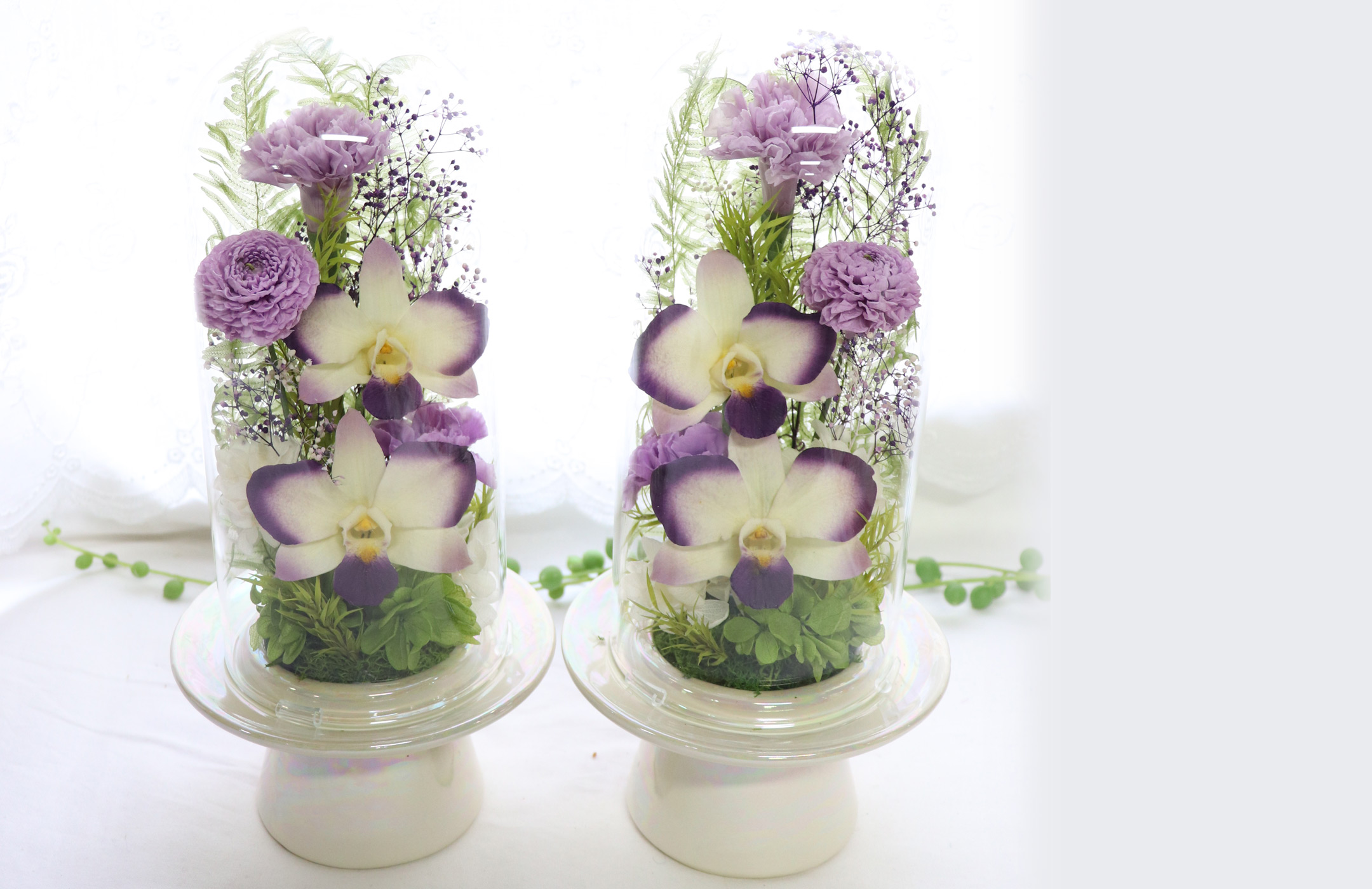 プリザーブドフラワー 仏花 ガラスドーム 特集