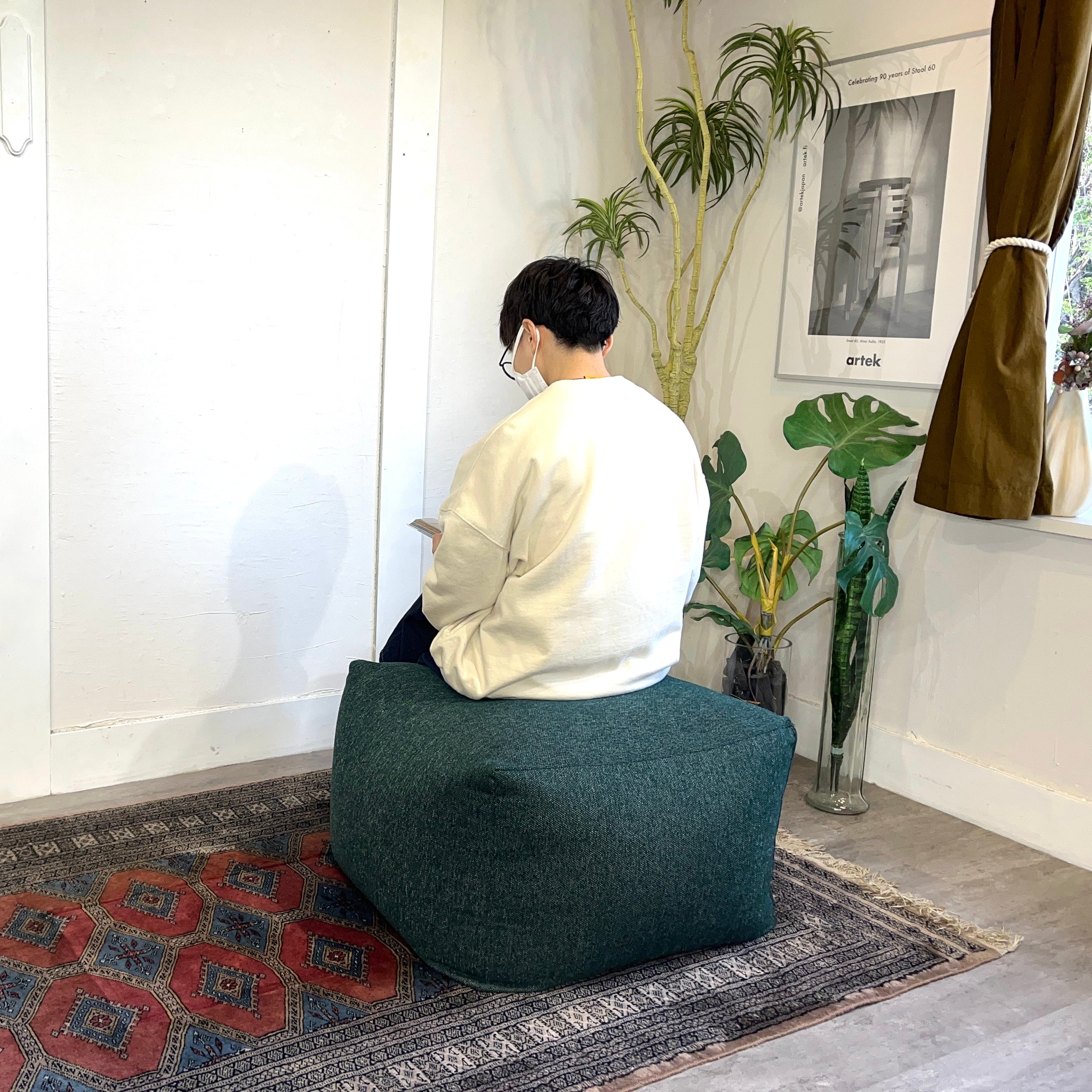 ヘイ / HAY POUF フロアクッション デンマーク 中古 ブルー オットマン