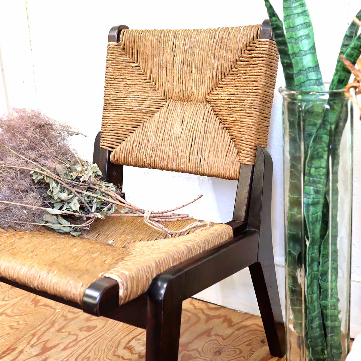 松本民芸家具 #520L型 ラッシチェア【1】 パーソナルチェア 民芸家具 中古