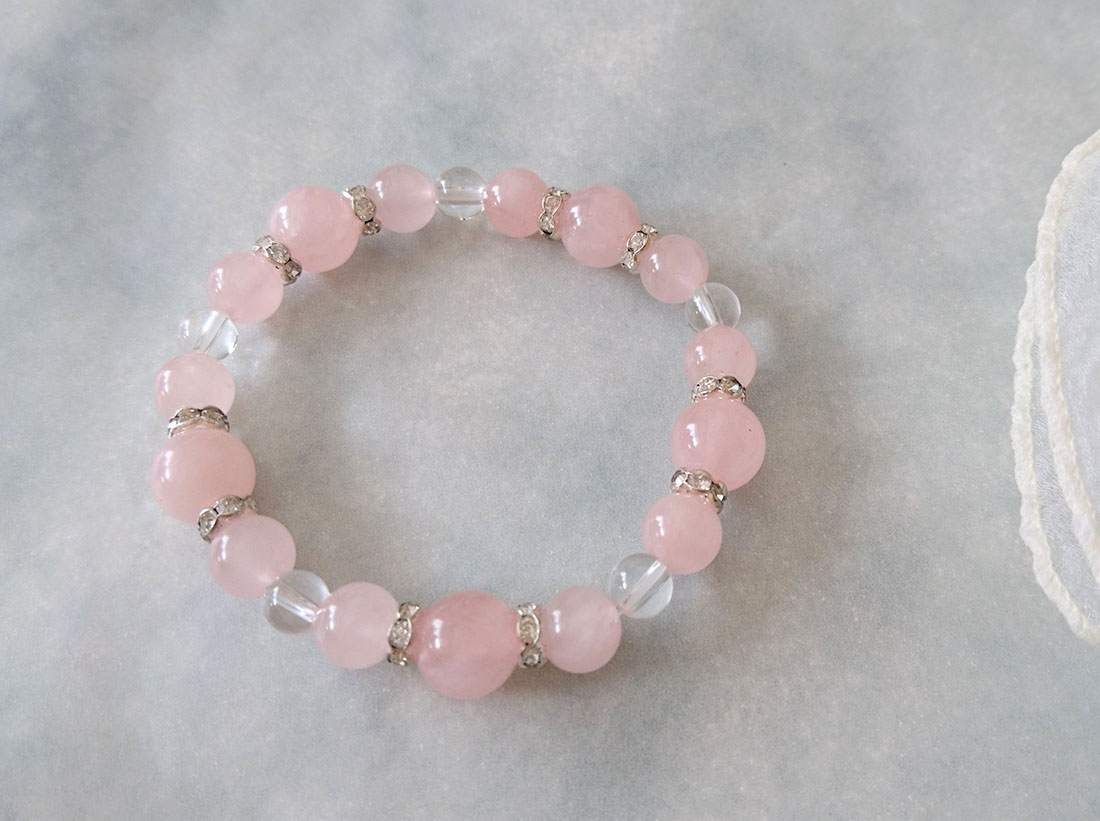 送料無料】【天然石ブレスレット】恋愛運！健康運！開運！ローズ