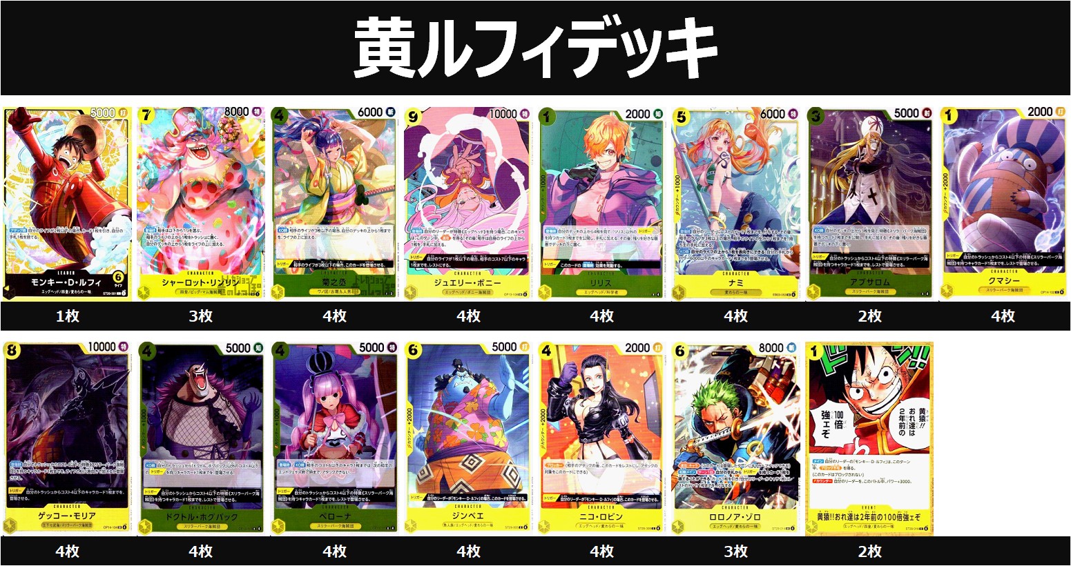 黄ルフィデッキ(スリラーバーグ型) - トレカショップ竜のしっぽ2号店