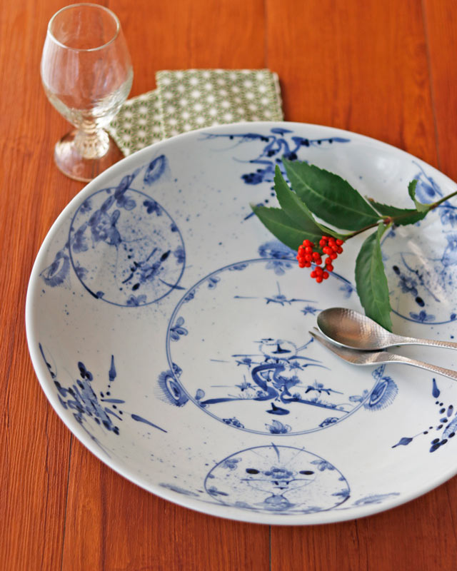 砥部焼の和食器 中田窯の大皿【砥部工房 からくさ】