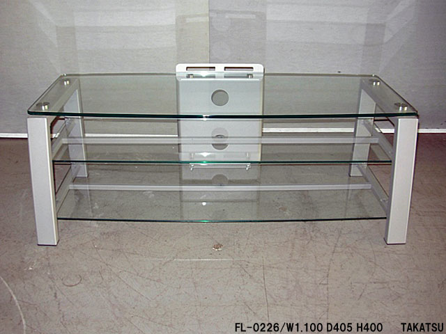 グレー鉄脚ガラス棚三段テレビ台 – 高津装飾美術株式会社