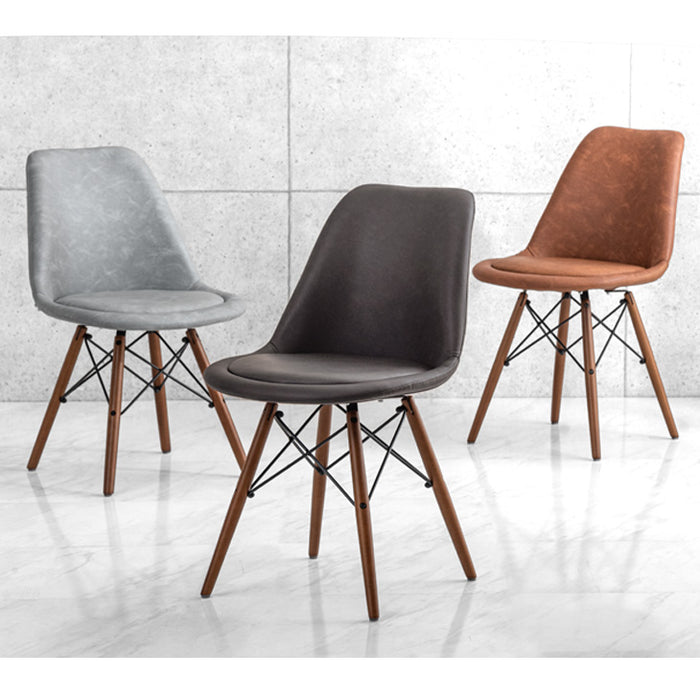 単脚］ イームズチェア クッション付 ダイニングチェア ソフトレザー