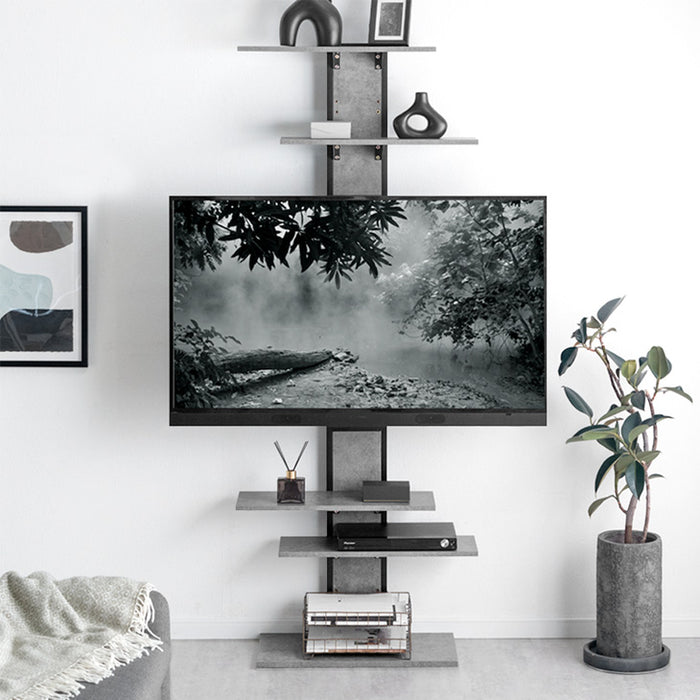 突っ張り式 テレビスタンド 上下/左右首振 最大50インチ対応 首振り 壁