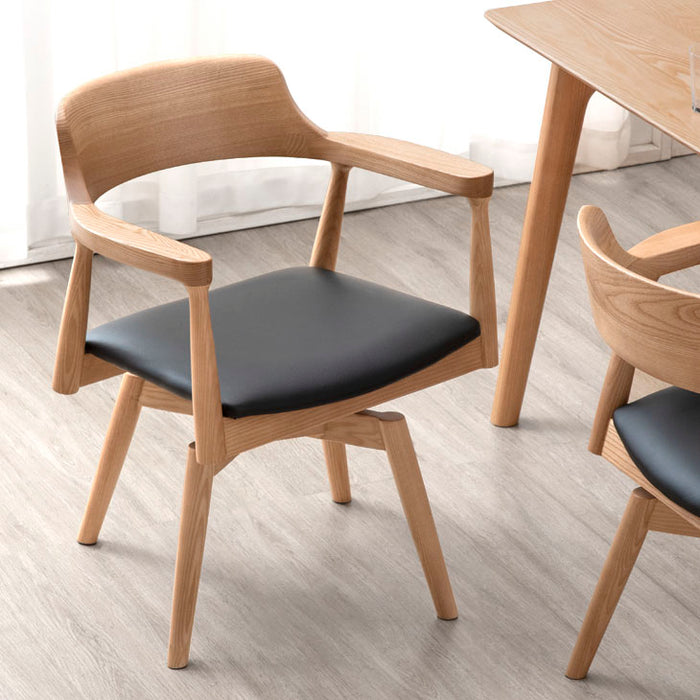 4脚セット］北欧スタイル 回転 ダイニングチェア 完成品 天然木