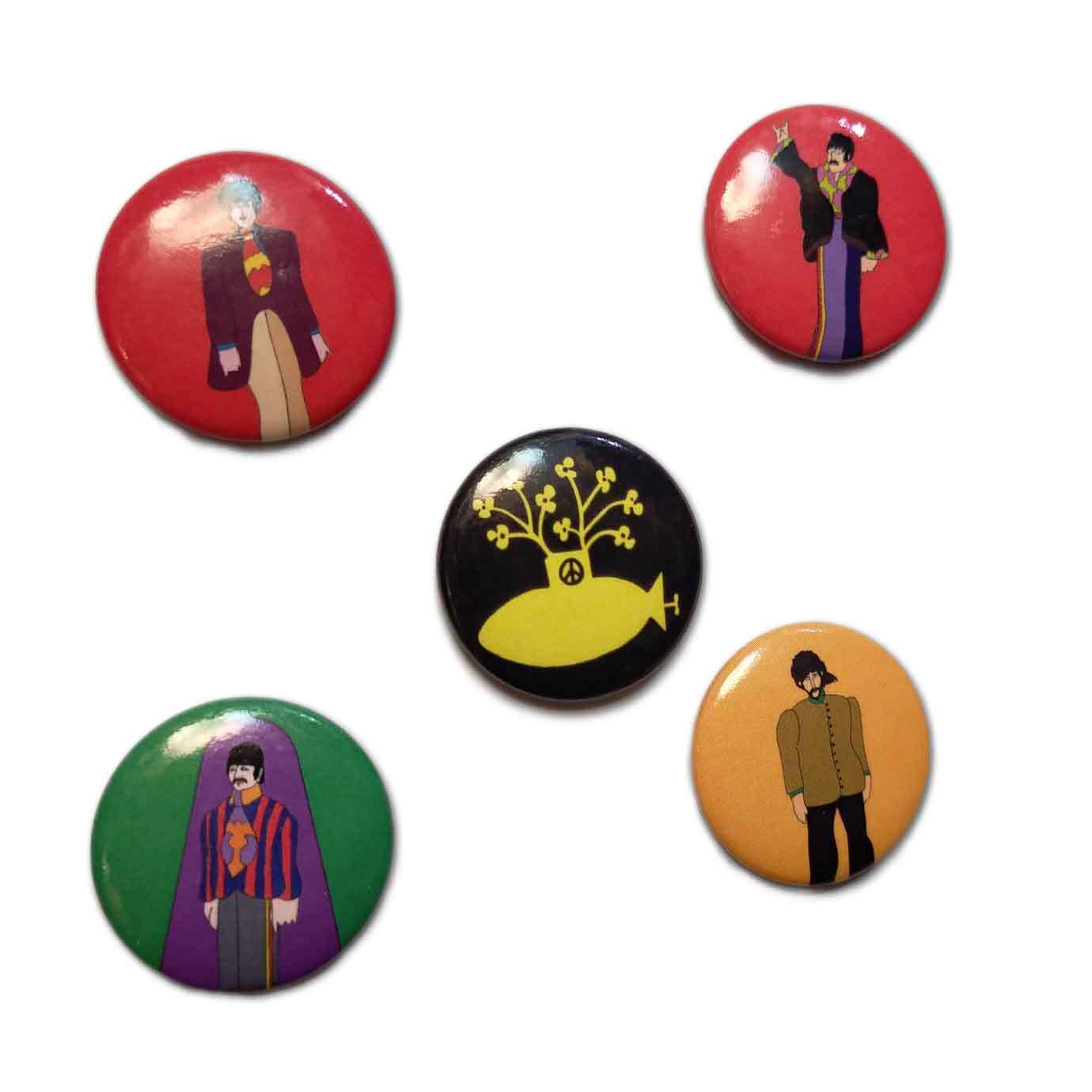 The Beatles バッジ5個セット ザ・ビートルズ Yellow Submarine